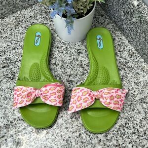 Oka b leopard print ribbon sandals